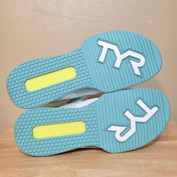 TYR L-1 Lifter Weightlifting Shoes White Turquoise Men's Size 9.5 Women's 11 - Picture 7 of 8